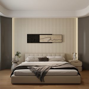 Vanilla Leather Íves lamellás falpanel, végteleníthető, 15 mm vastag, 7cm*300cm