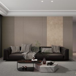 3D Vulcano Cappuccino, 3D falpanel, Fa Mintás, Végteleníthető, 24mm vastag, 17cmx300cm