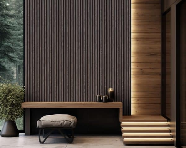 3D Wenge, 3D falpanel, Fa Mintás, Végteleníthető, 24mm vastag, 17cmx300cm