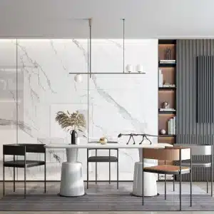 Matte Calacatta White Falpanel, Márvány mintás Matt hatású Falpanel, Végteleníthető, 5mm Vastag, 110cmx280cm