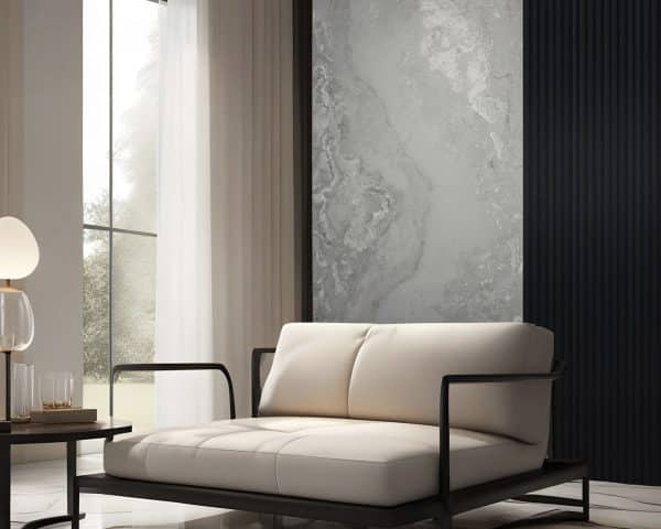 Matte Stone Light Gray Falpanel, Matt kő hatású, Szürke színű, 5mm vastag, 110cmx280cm