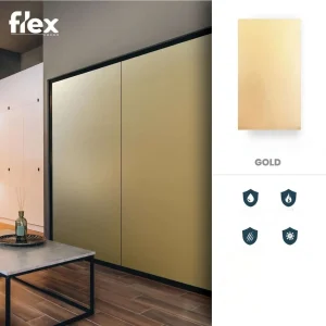 Aluminium Gold, Falpanel, Fém Mintás Végteleníthető, 5mm vastag, 110x280cm