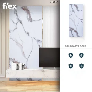 Calacatta Gold, Falpanel, Márvány mintás, 3mm vastag, 122x280cm