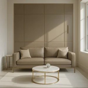 Cappuccino Leather falpanel, cappuccino színű, bőrhatású falpanel,végteleníthető, 5mm vastag, 110cmX280cm