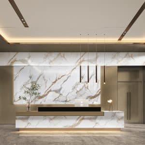 Calacatta Gold Falpanel, Márvány mintás Falpanel, Végteleníthető, 5mm Vastag, 110cmx280cm