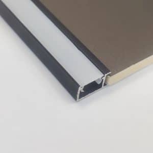 Led végzáró profil fekete színű, 3m hosszú, 14mm széles, 5mm mélységű