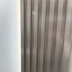 3D Alumínium Champagne Lamellás Falpanel, 3D Falpanel, Végteleníthető, 24mm vastag, 17cmX300cm