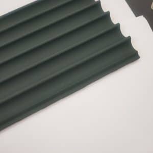 Matte Green Wave, Hullámos 3D Falpanel, Végteleníthető, 24mm vastag, 16cm*300cm